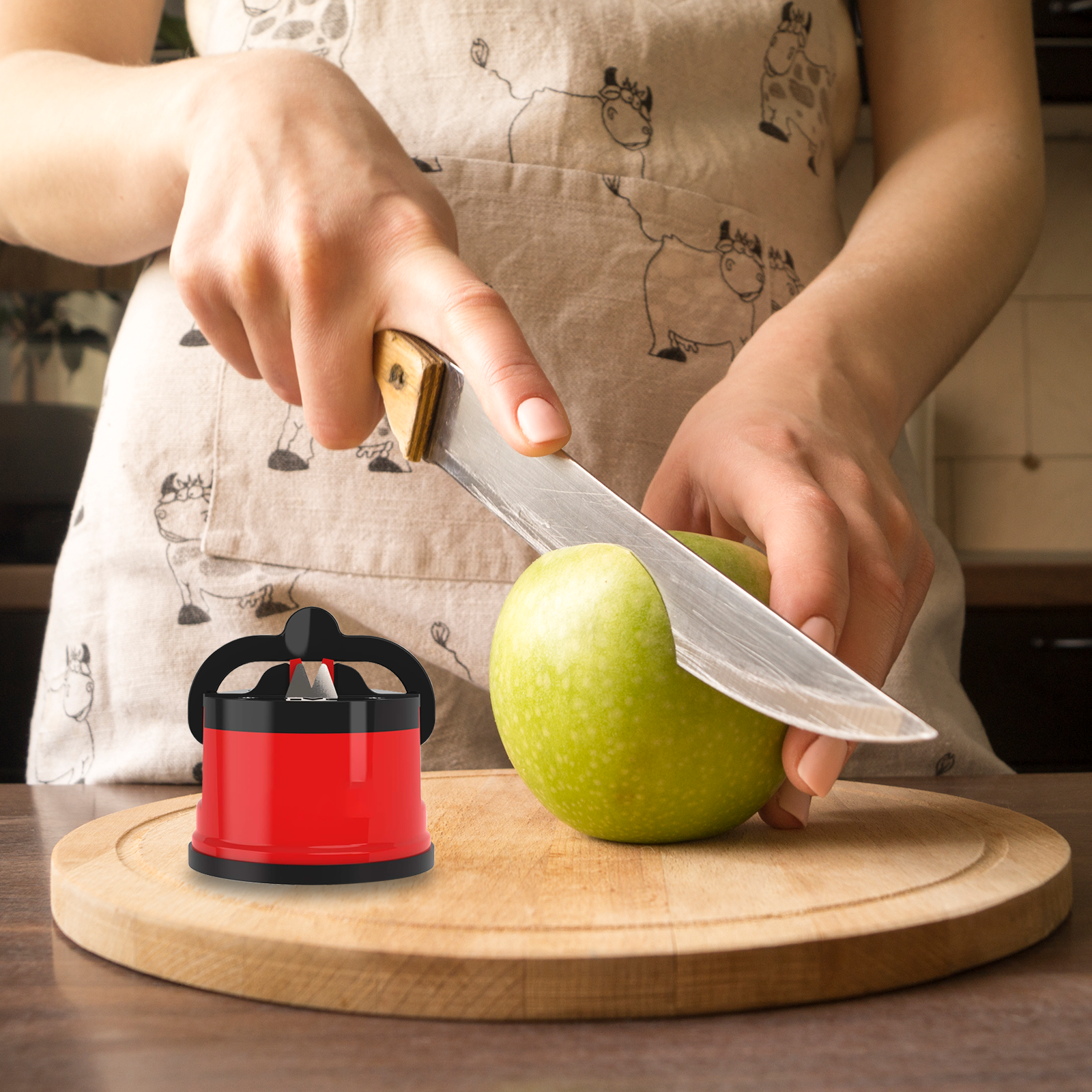 Knife Sharpener with Suction Grip – Compact Diamond Blade Tool