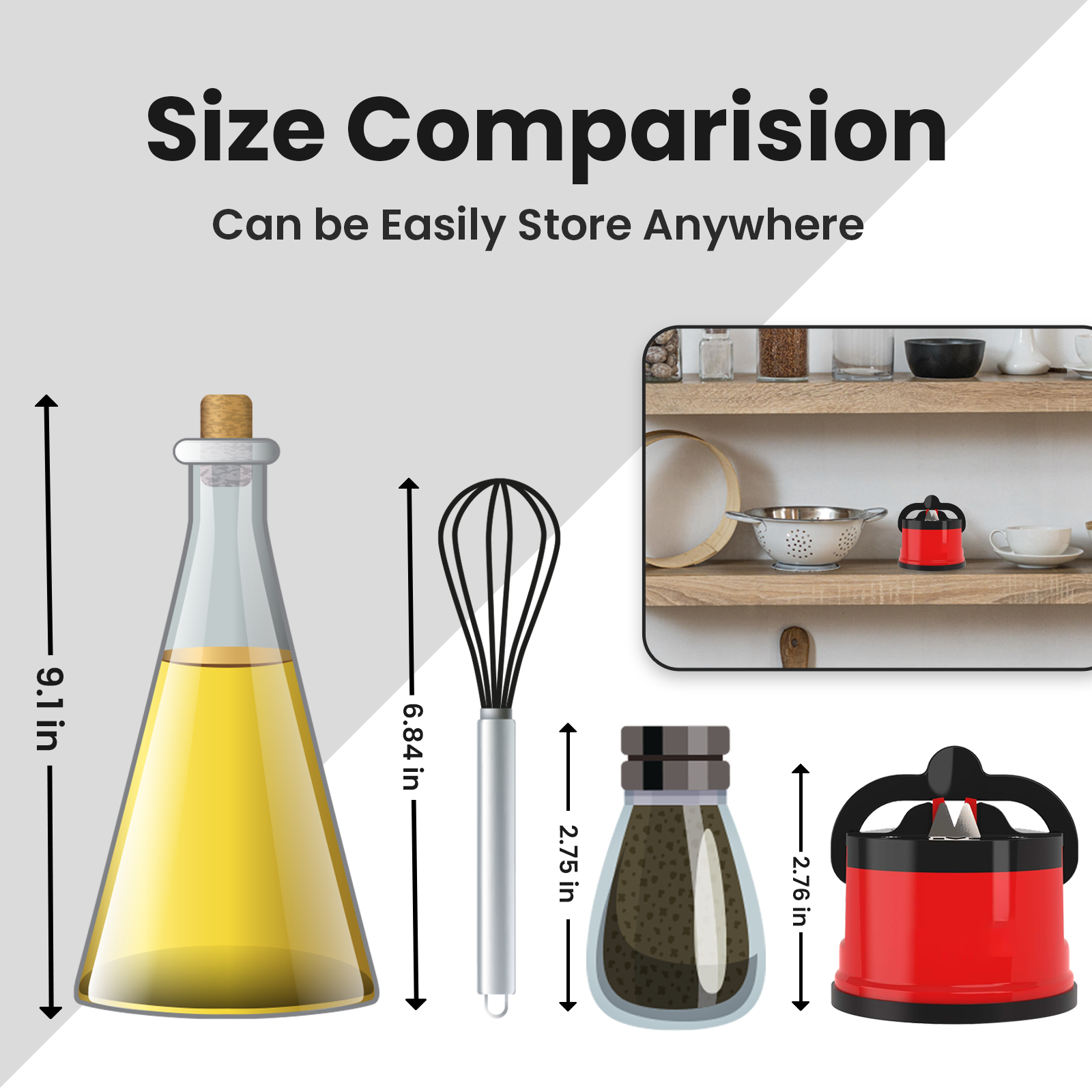 Knife Sharpener with Suction Grip – Compact Diamond Blade Tool