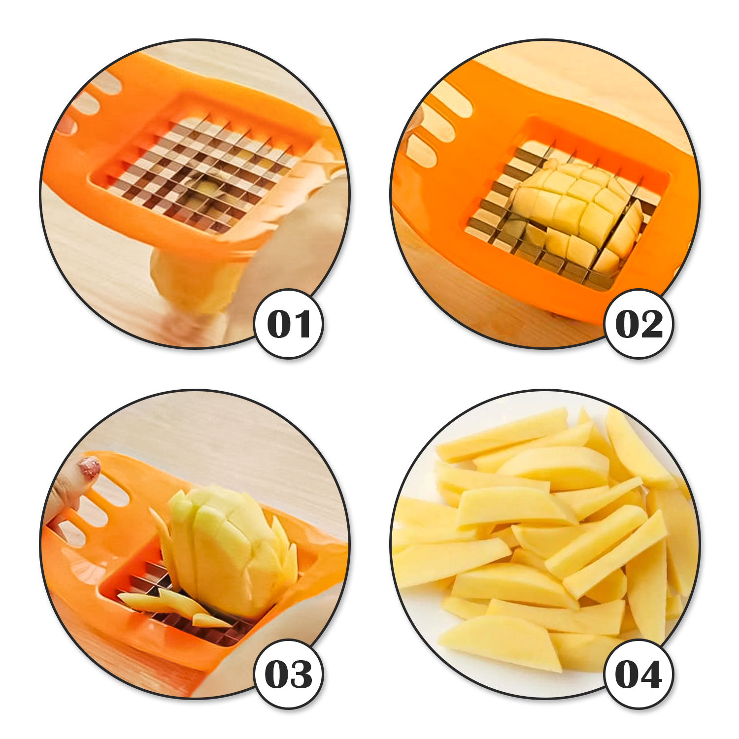 Red Potato Chips Cutter – Durable French Fries & Vegetable Slicer