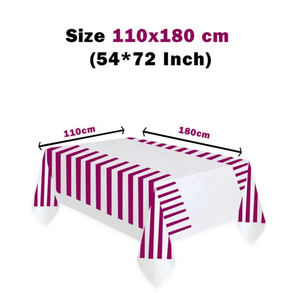 Purple Stripes Plastic Tablecloth
