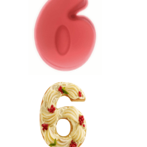 Red Biscuit Mould Press – Large Number 6 Silicone Cake & Cookie Tin