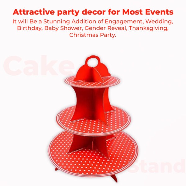 3 Tier Polka Dot Red Cake Stands Three Tier – Cupcake Display