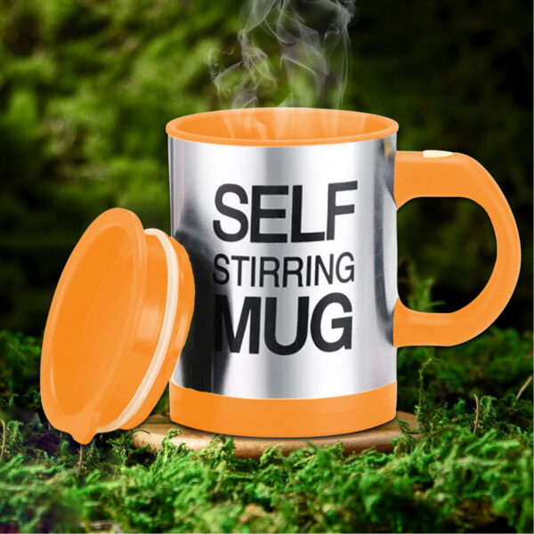 AEX Orange Premium Self-stirring Coffee Mug with Lid 450ml
