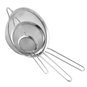 Food Strainer Set – 3 Stainless Steel Sieves for Baking & Cooking