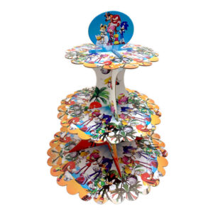 Sonic Cupcake Stand Cardboard 3 Tier Cake Stand Afternoon Tea Kids Party Wedding Muffin Cupcake Dessert Holder