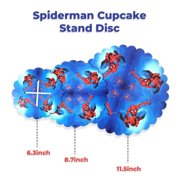 3 Tier Spiderman Cupcake Display Stands – Cardboard Party Stand