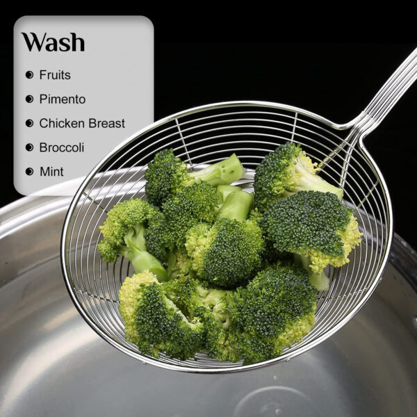 3X Stainless Steel Spider Skimmer Set – Ergonomic Handles, Hanging Holes