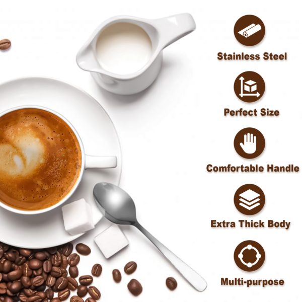 Set of 6 Stainless Steel Teaspoons – Polished & Elegant Design