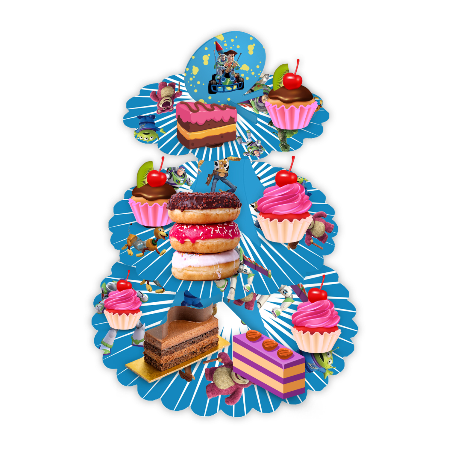 3 Tier Toy 2 Cardboard Cupcake Stand