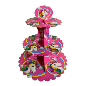 3 Tier Unicorn-1 Cardboard Cupcake Stand