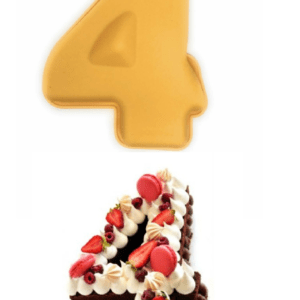 Yellow Large Silicone Cookie Moulds – Number 4 Cake & Biscuits