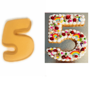 Yellow Large Biscuit Mold Silicone – Number 5 Cake & Biscuits