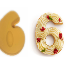 Yellow Large Silicone Moulds for Biscuits – Number 6 Cake Tool