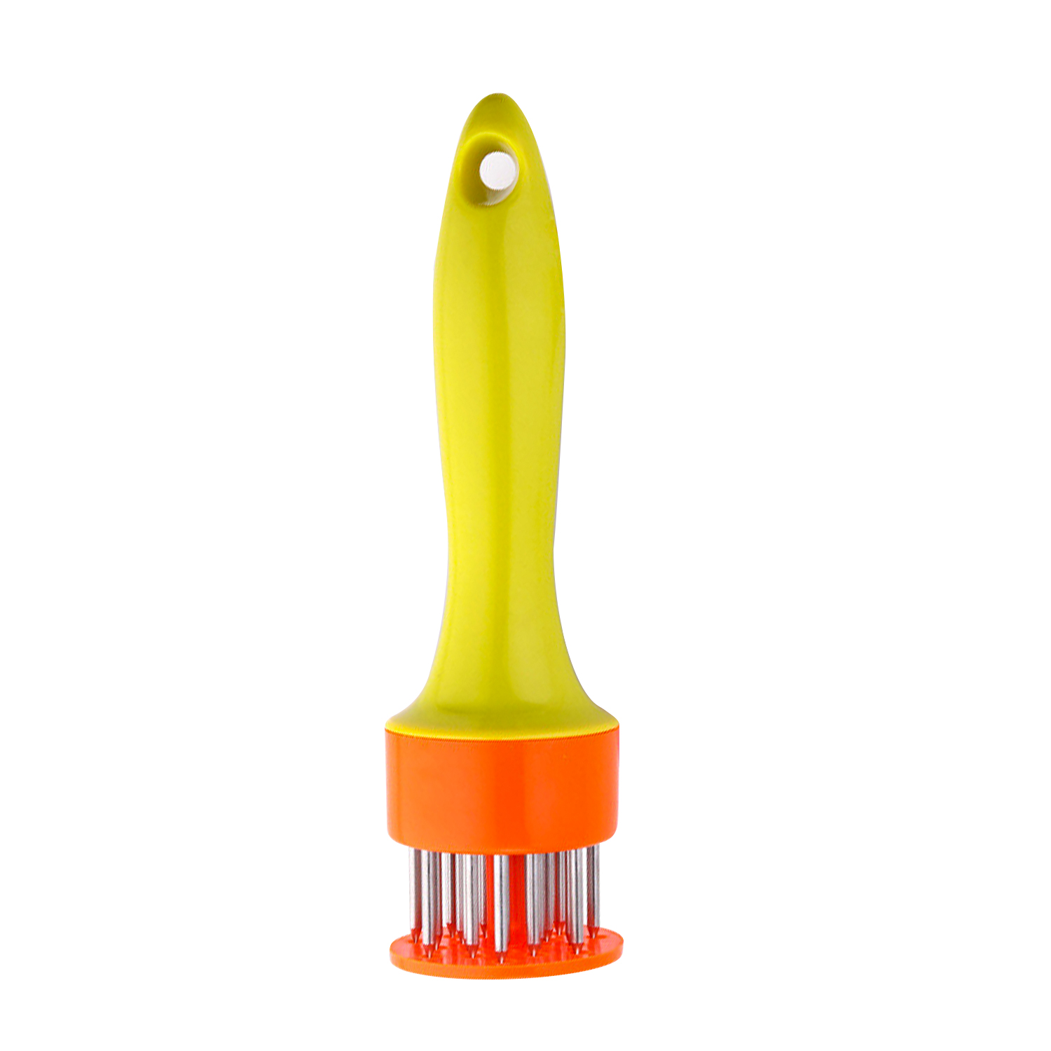 Yellow Meat Tenderiser Needle Tool with Stainless Steel Prongs