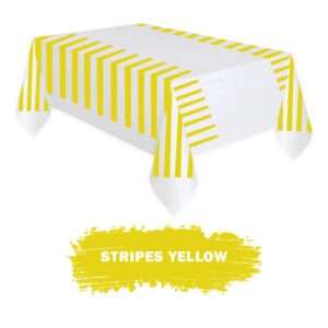 Yellow Stripes Plastic Tablecloth