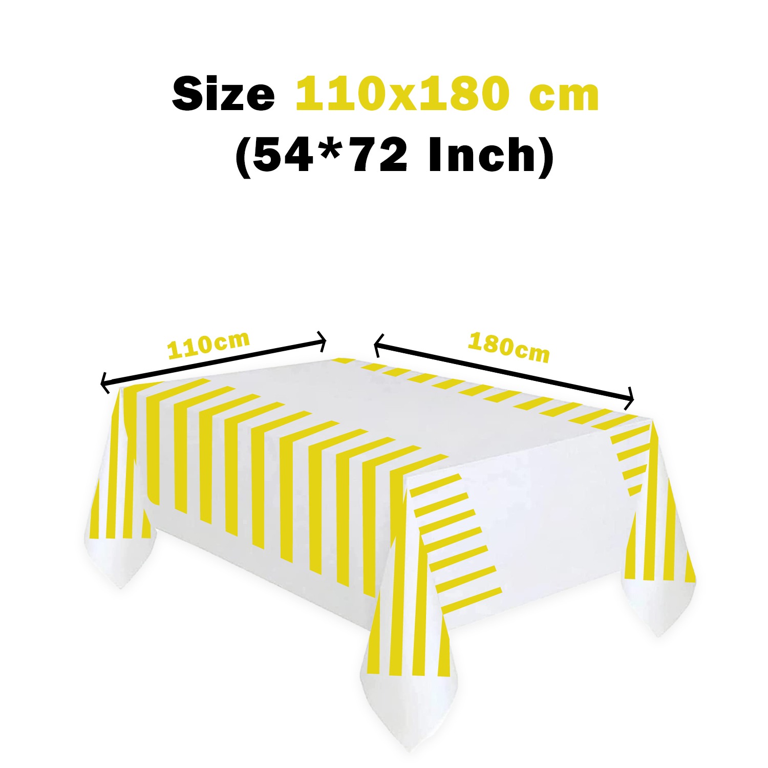 Yellow Stripes Plastic Tablecloth