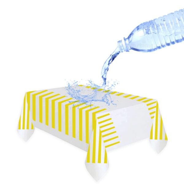 Yellow Stripes Plastic Tablecloth