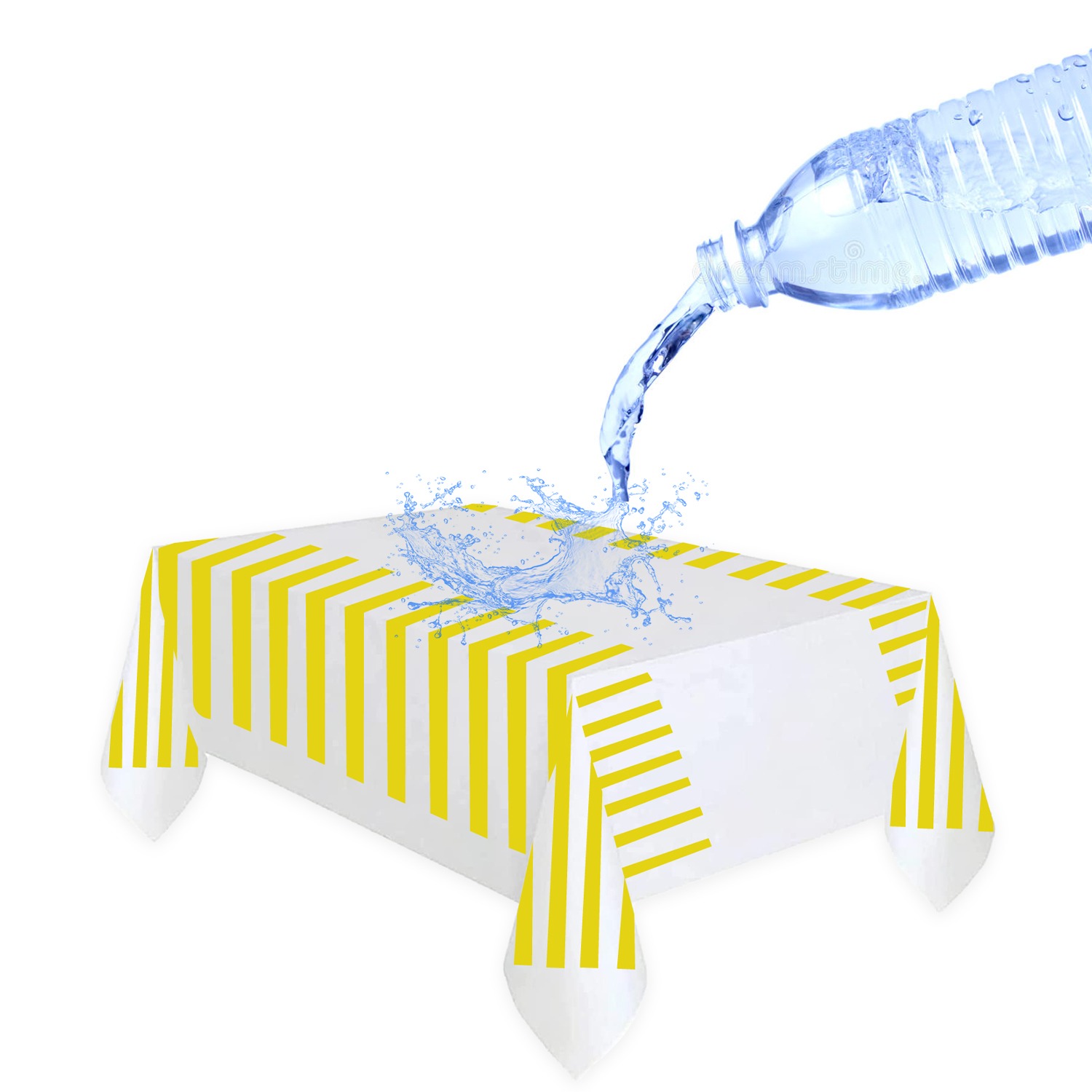 Yellow Stripes Plastic Tablecloth