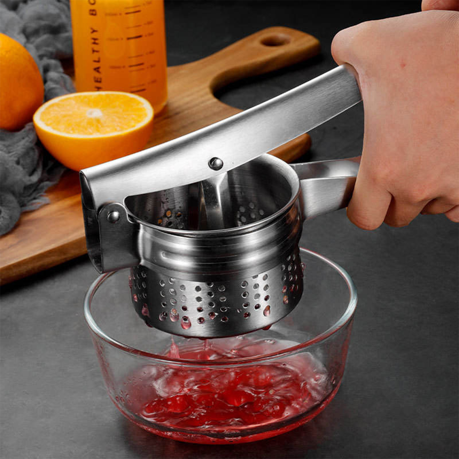 Stainless Steel Potato Ricer – Heavy-Duty Masher for Fluffy Potatoes