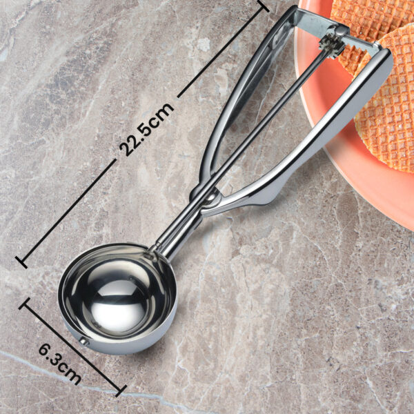 Stainless Steel Ice Cream Scoop 6cm – Effortless Squeeze Handle