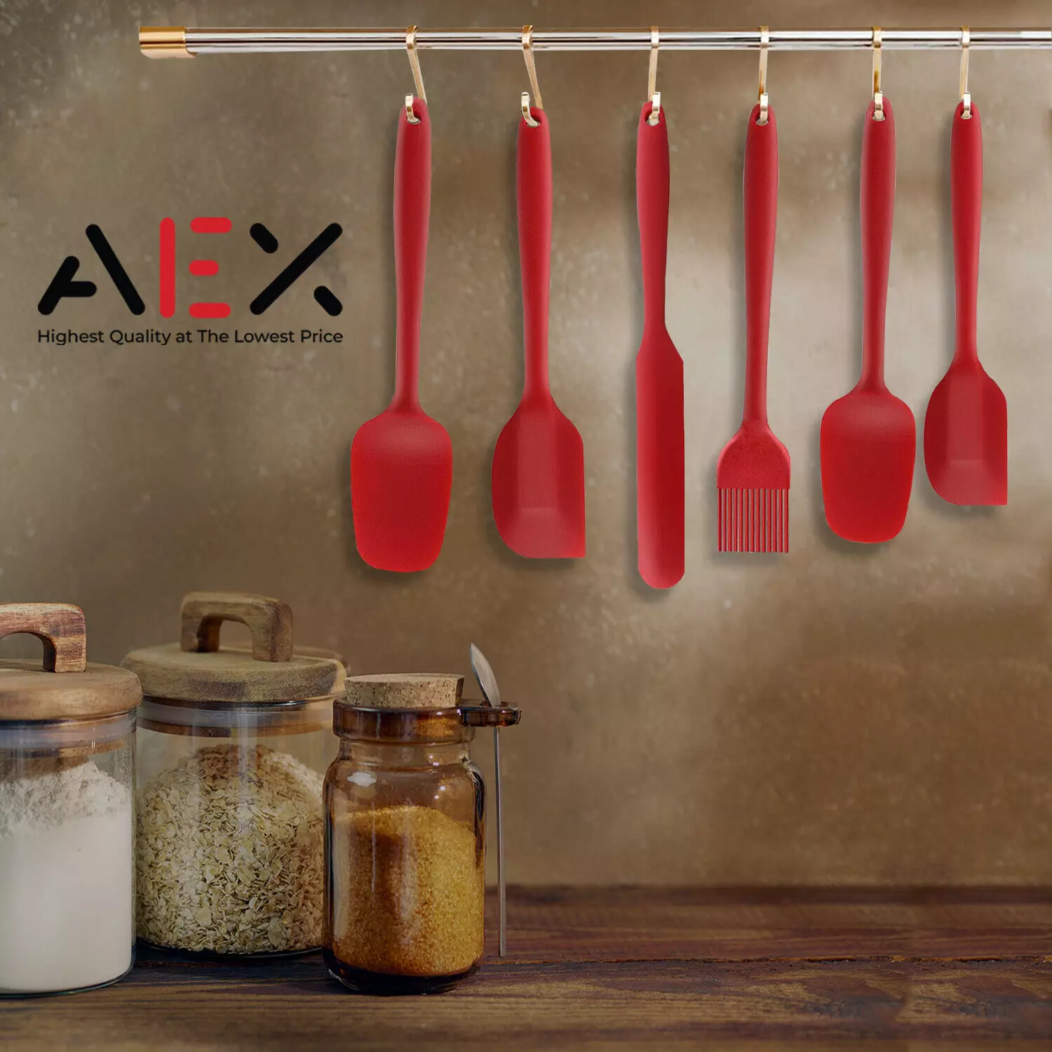 AEX 6x Silicone Spatula Utensils Set