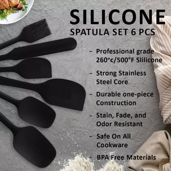 AEX 6x Silicone Spatula Utensils Set