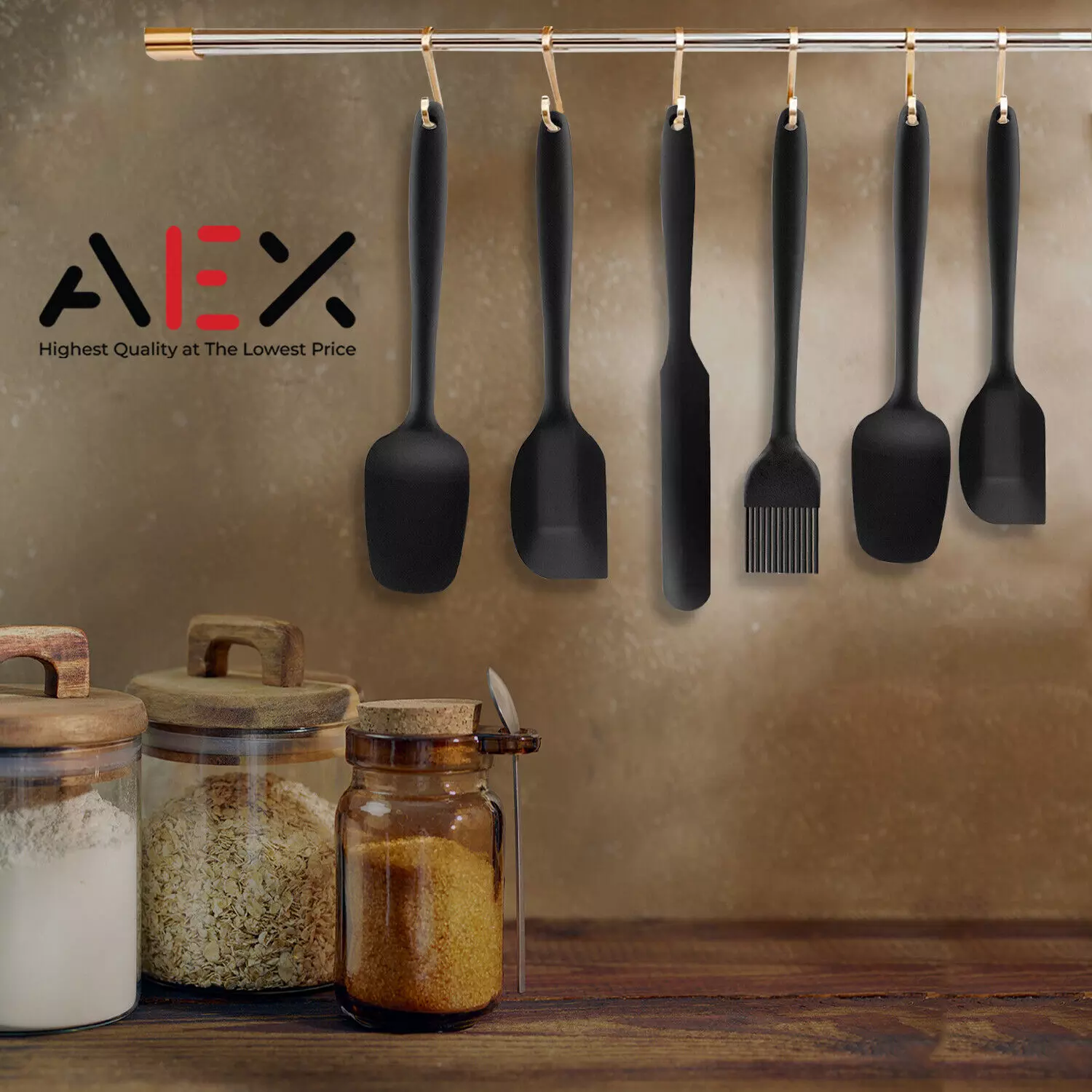 AEX 6x Silicone Spatula Utensils Set