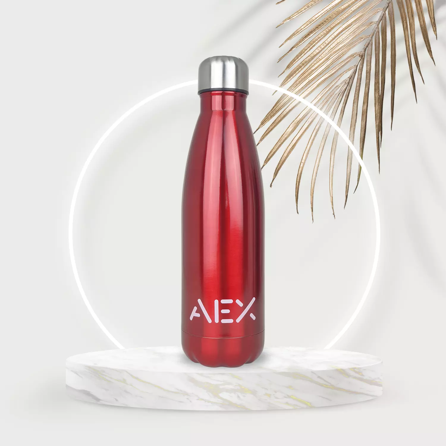 AEX Red Insulated Stainless Steel Water Bottle 500ml 1000ml