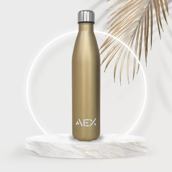 AEX Gold Insulated Stainless Steel Water Bottle 500ml 1000ml