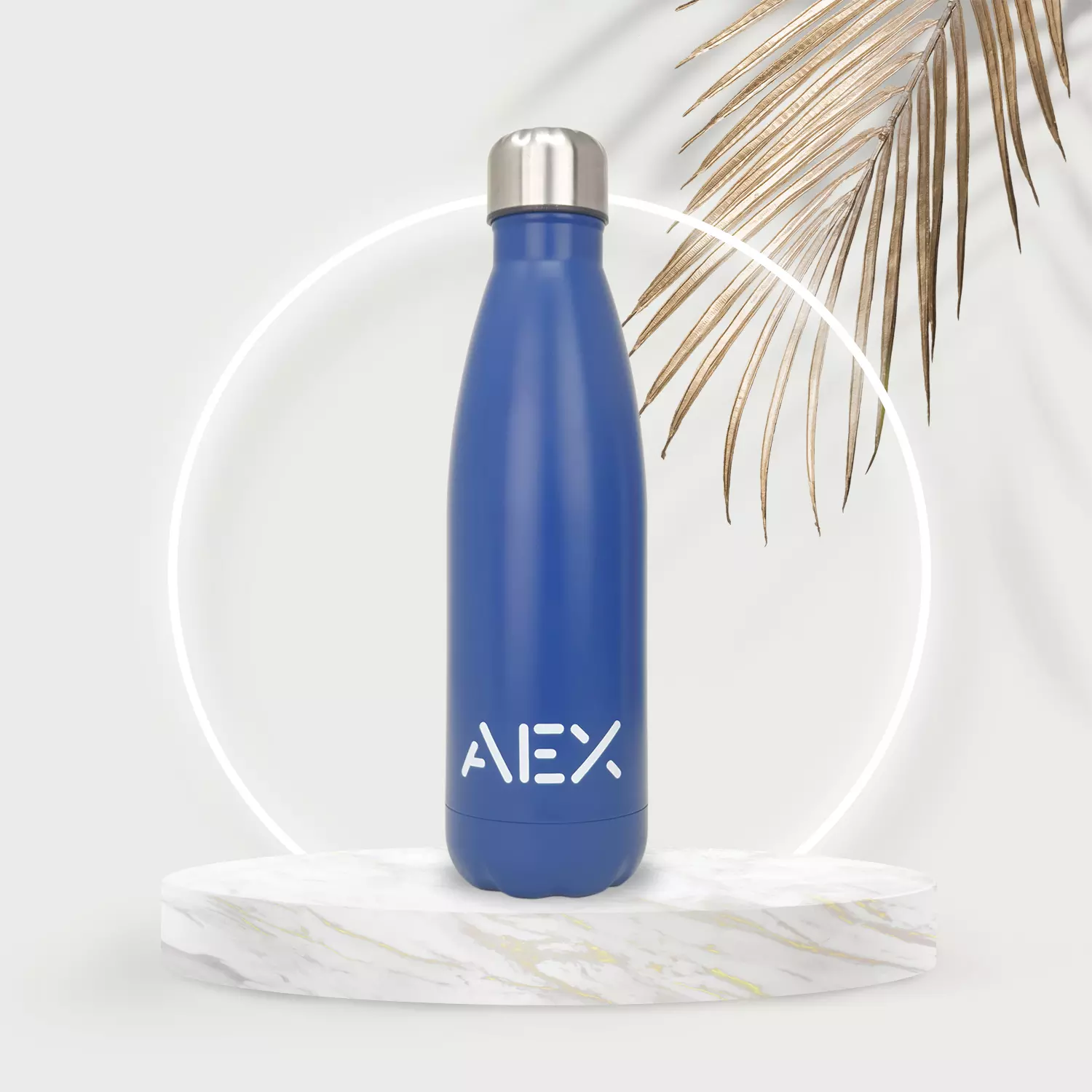 AEX Blue Insulated Stainless Steel Water Bottle 500ml 1000ml