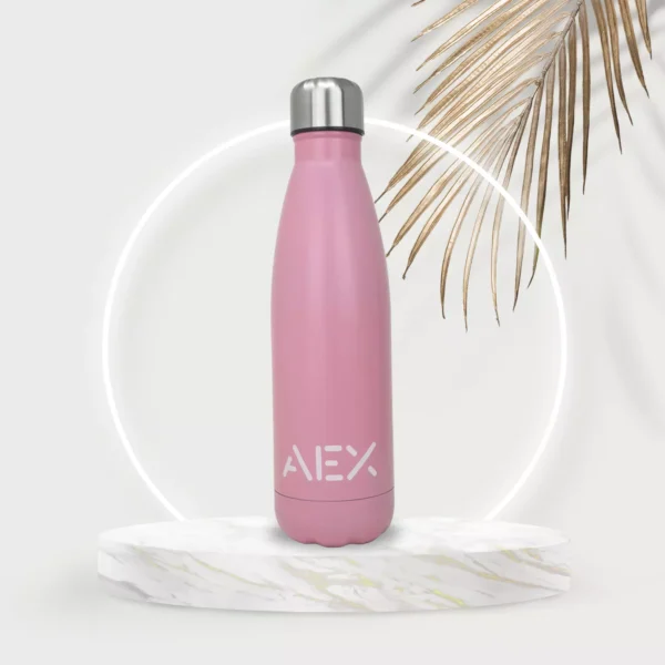 AEX Pink Insulated Stainless Steel Water Bottle 500ml 1000ml