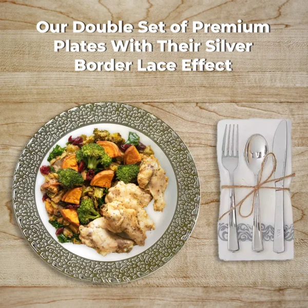 175X Dinnerware Set Plates Spoon Knives Forks Cups Napkins