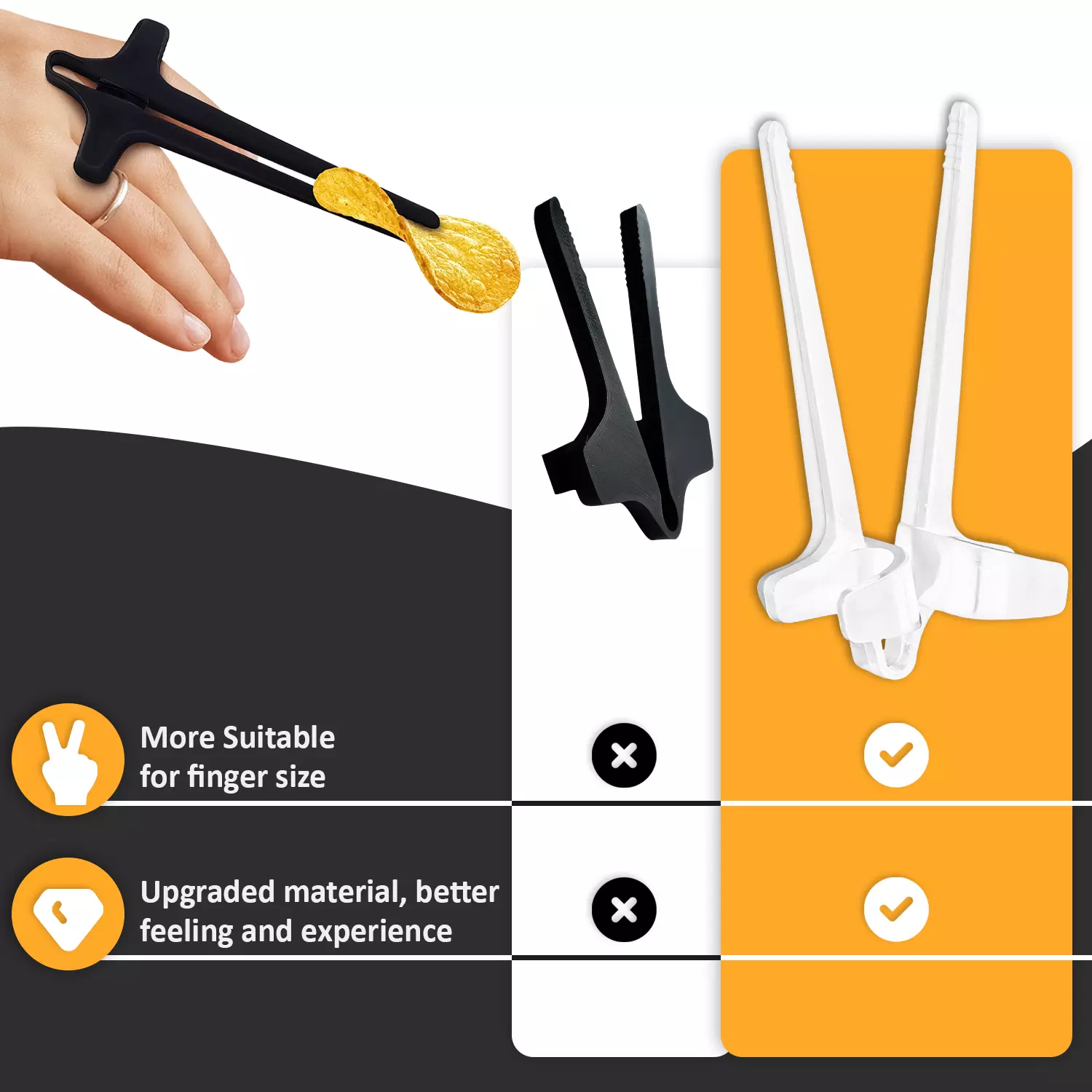 Finger Chopsticks for Gamer Tongs Snacks Clips UK