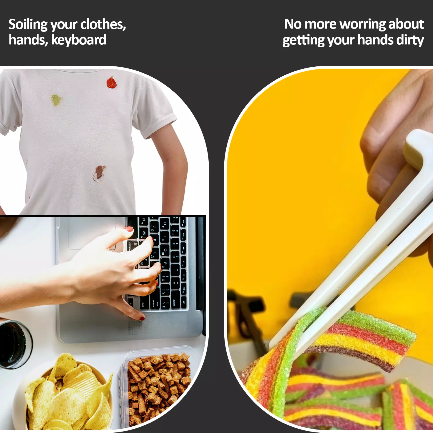 Finger Chopsticks for Gamer Tongs Snacks Clips UK