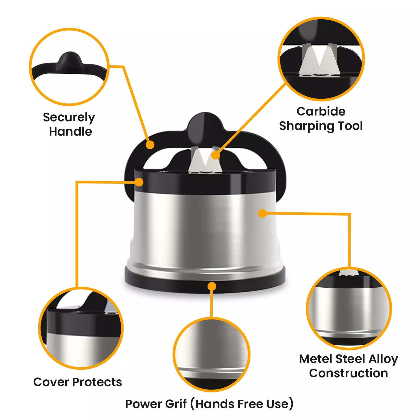 AEX Metal Knife Sharpener For All Knives and Serrated Blades