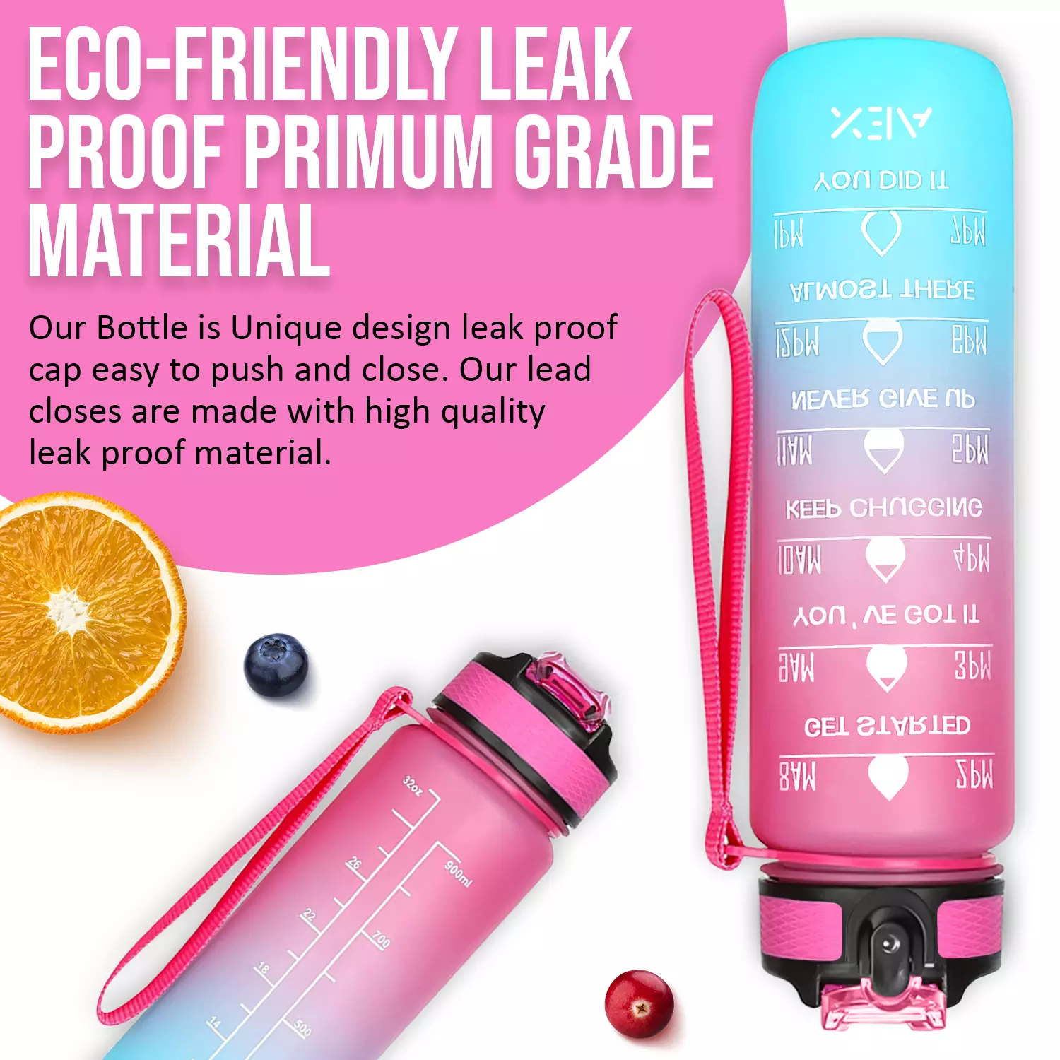 AEX Sports Water Bottle with Straw Leak-proof Drink Bottle