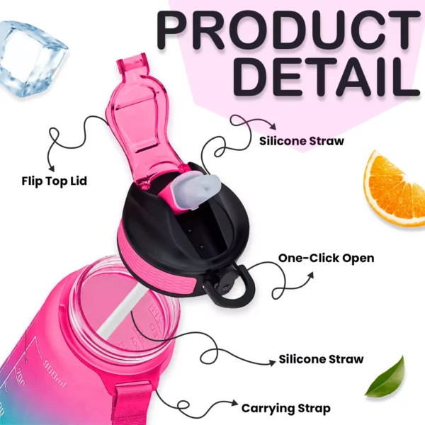 AEX Sports Water Bottle with Straw Leak-proof Drink Bottle