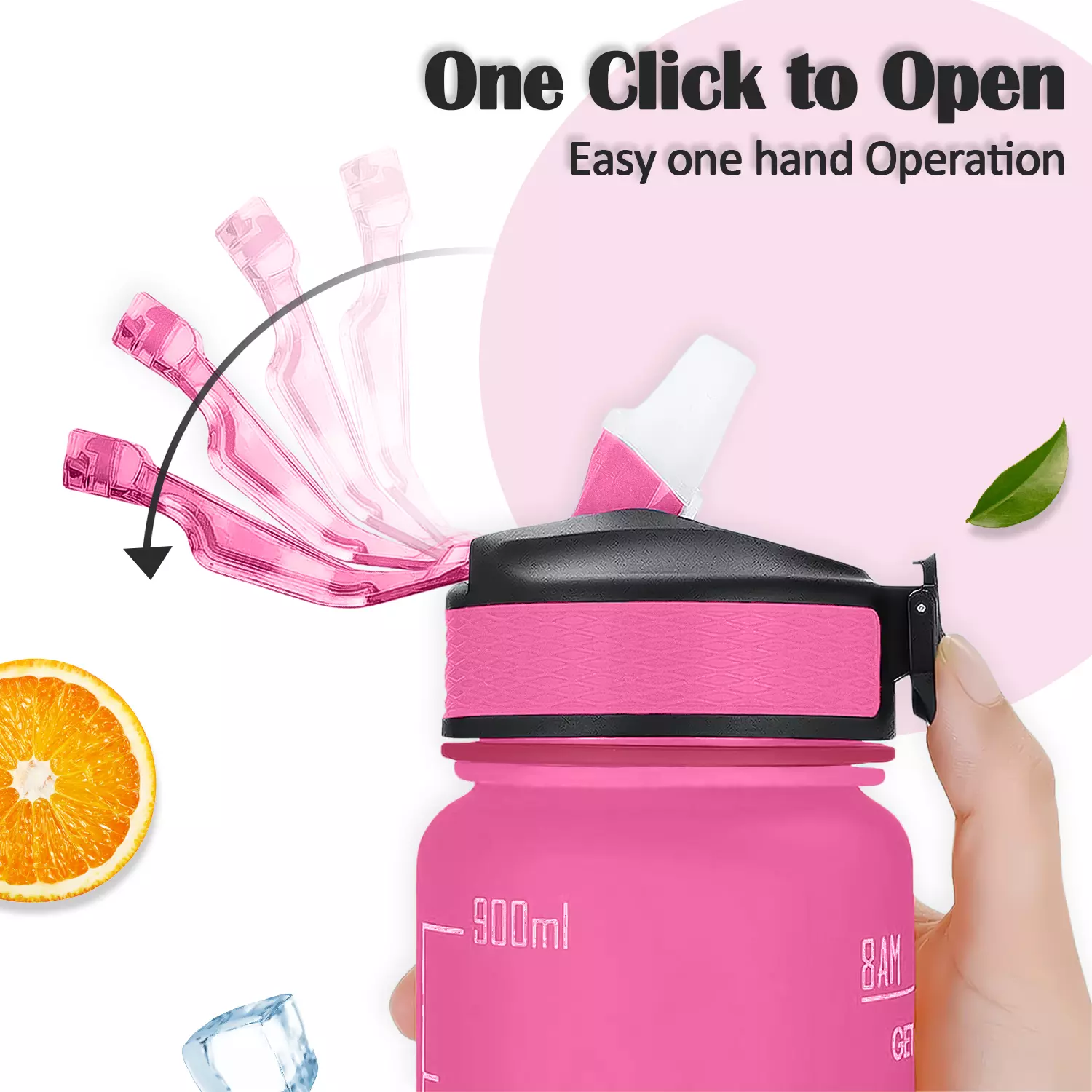 AEX Sports Water Bottle with Straw Leak-proof Drink Bottle