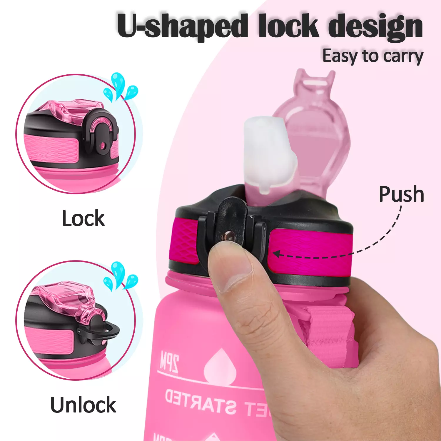 AEX Sports Water Bottle with Straw Leak-proof Drink Bottle