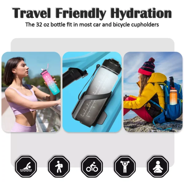 AEX Sports Water Bottle with Straw Leak-proof Drink Bottle