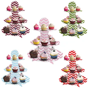 Wave Stripes Cardboard Cupcake Stand