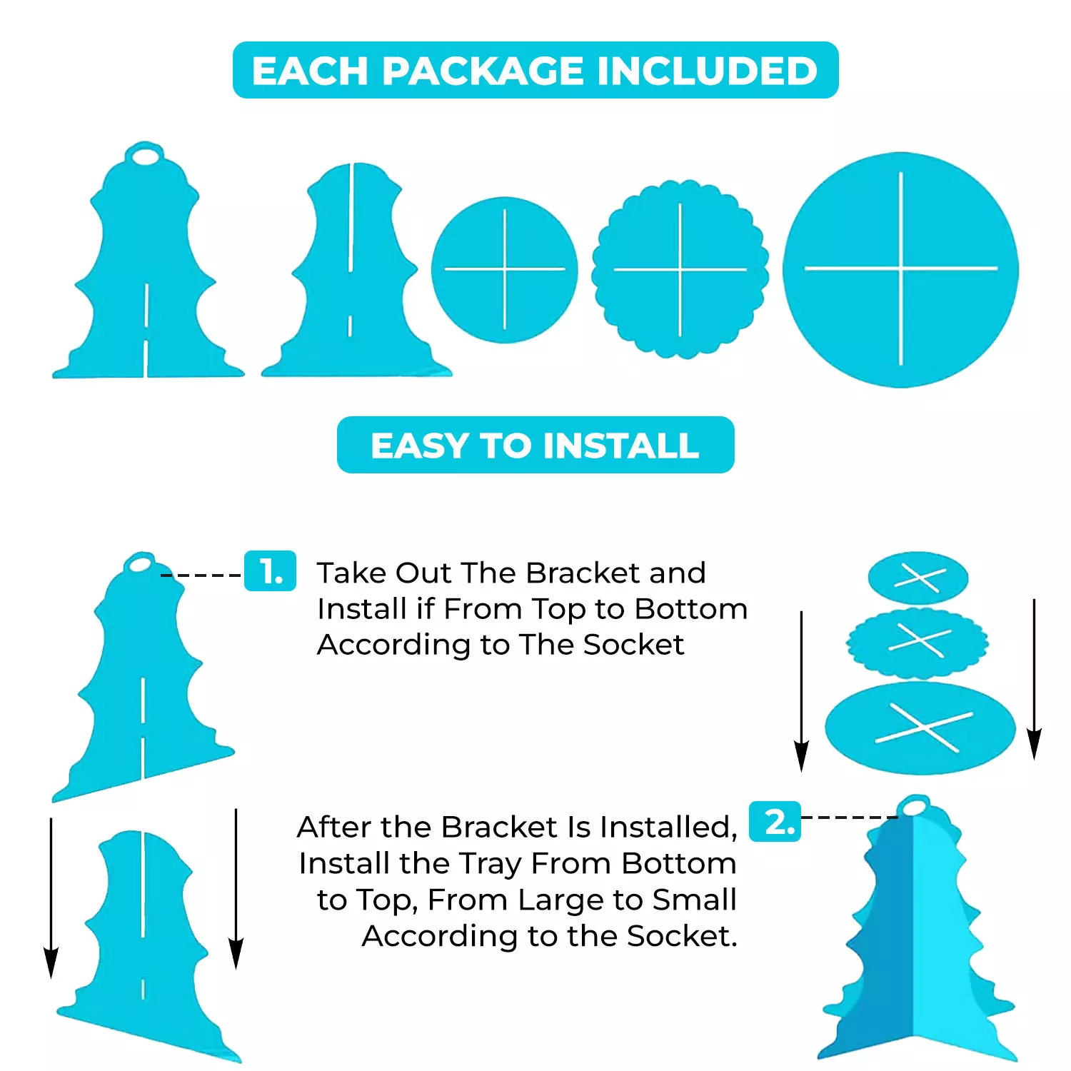 Floral Golden Border Cardboard Cupcake stand