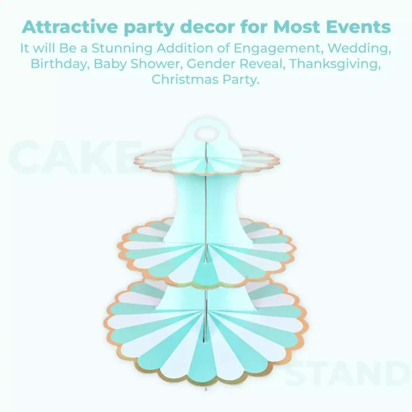 Floral Golden Border Cardboard Cupcake stand