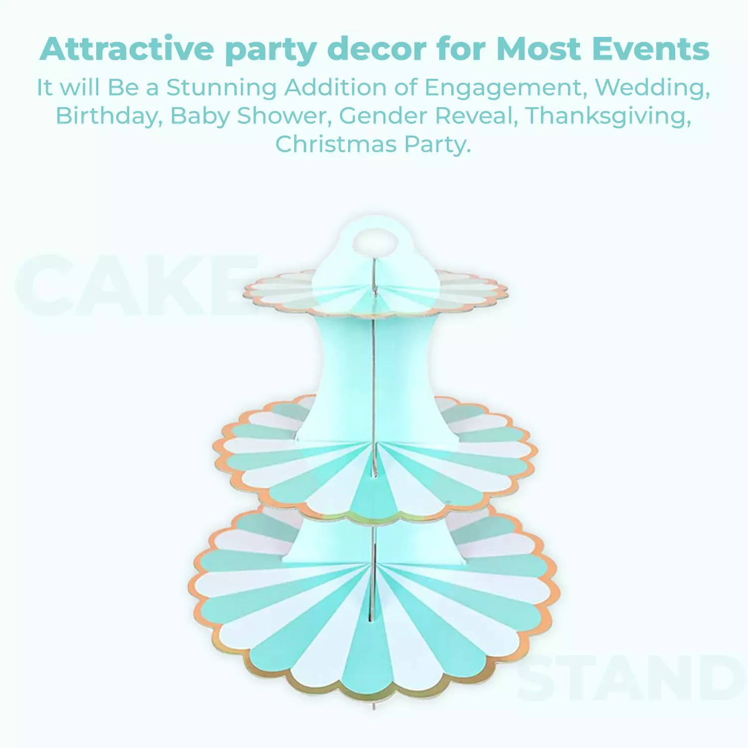 Floral Golden Border Cardboard Cupcake stand